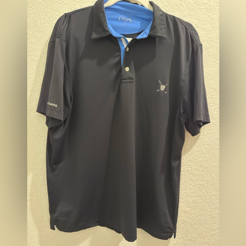 Chaps Black and Blue  golf Polo Shirt for Men